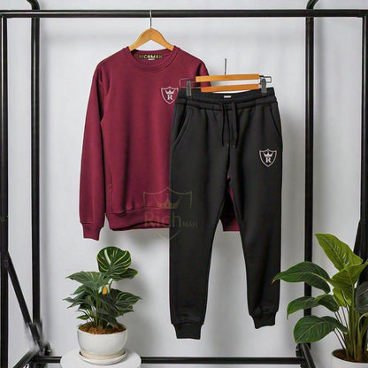 2 Pc Unisex Fleece Plain Track Suit