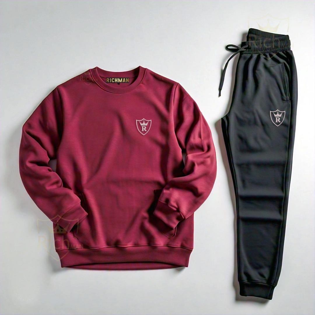 2 Pc Unisex Fleece Plain Track Suit