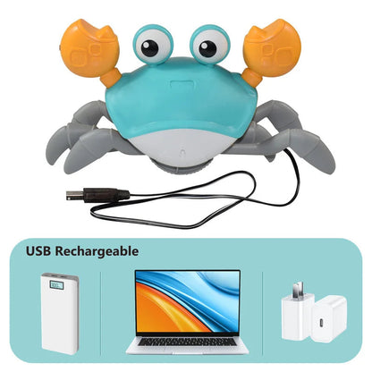 Rechargeable Crawling Crab Musical Toy (Best gift for 1st baby Birthday)