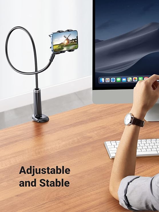 Phone Holder 360 Adjustable With Sturdy Flexible Long Arm (black)