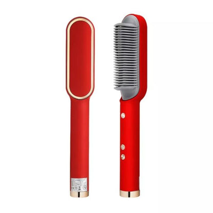 Hair Straightener Iron Brush Straight Hair Comb 2-in-1